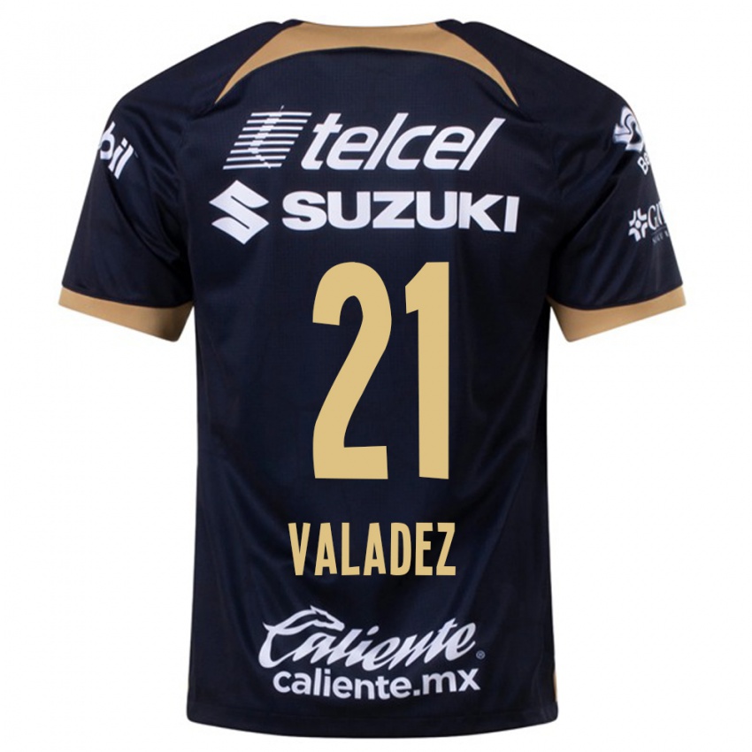 Niño Camiseta Natalia Macias Valadez #21 Azul Oscuro 2ª Equipación 2023/24 La Camisa Perú