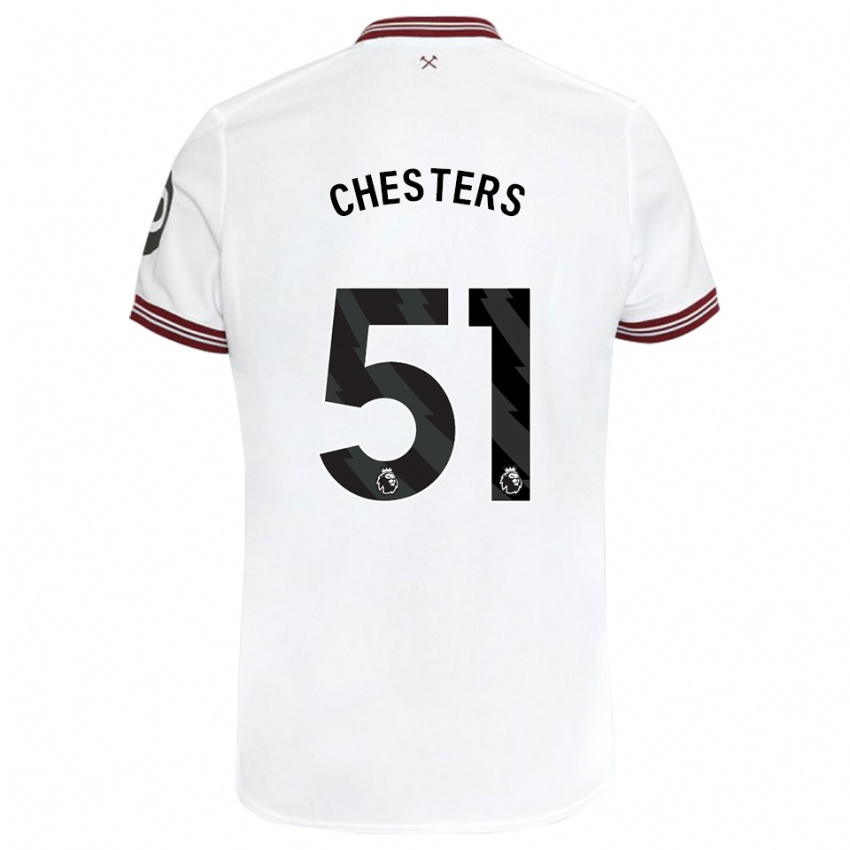 Hombre Camiseta Daniel Chesters #51 Blanco 2ª Equipación 2023/24 La Camisa Perú