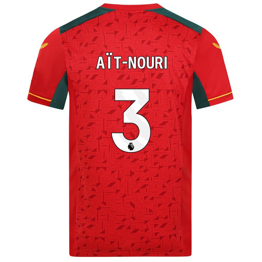 Hombre Camiseta Rayan Ait Nouri #3 Rojo 2ª Equipación 2023/24 La Camisa Perú