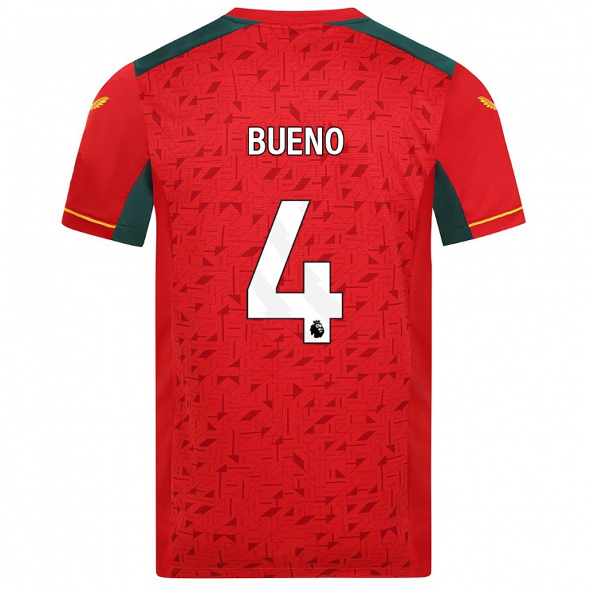 Hombre Camiseta Santiago Bueno #4 Rojo 2ª Equipación 2023/24 La Camisa Perú