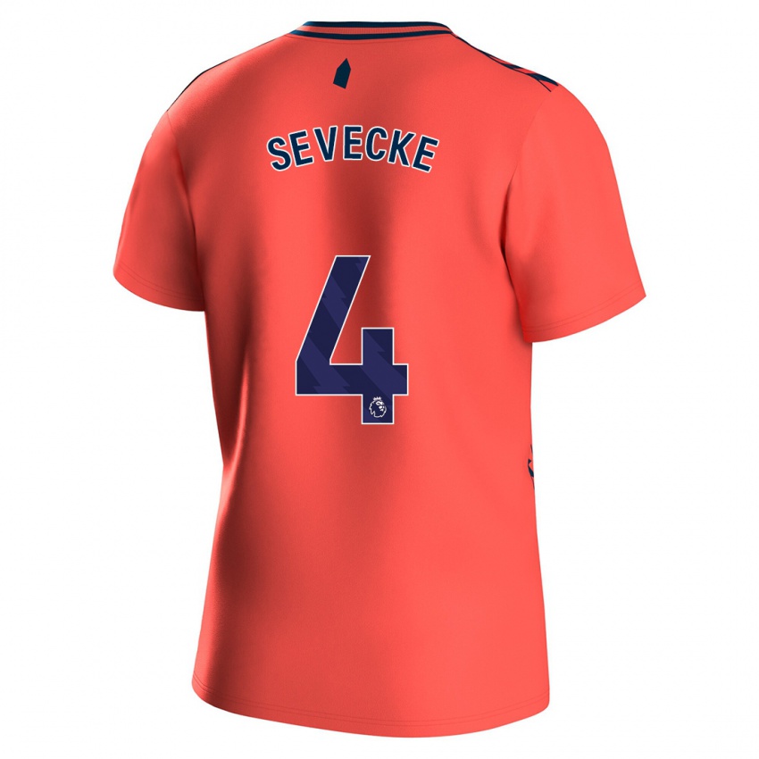 Hombre Camiseta Rikke Sevecke #4 Coralino 2ª Equipación 2023/24 La Camisa Perú