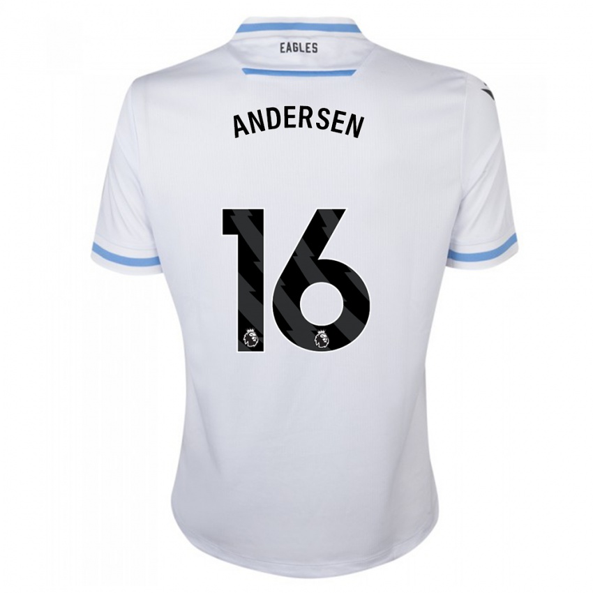 Hombre Camiseta Joachim Andersen #16 Blanco 2ª Equipación 2023/24 La Camisa Perú