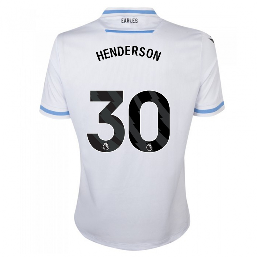 Hombre Camiseta Dean Henderson #30 Blanco 2ª Equipación 2023/24 La Camisa Perú