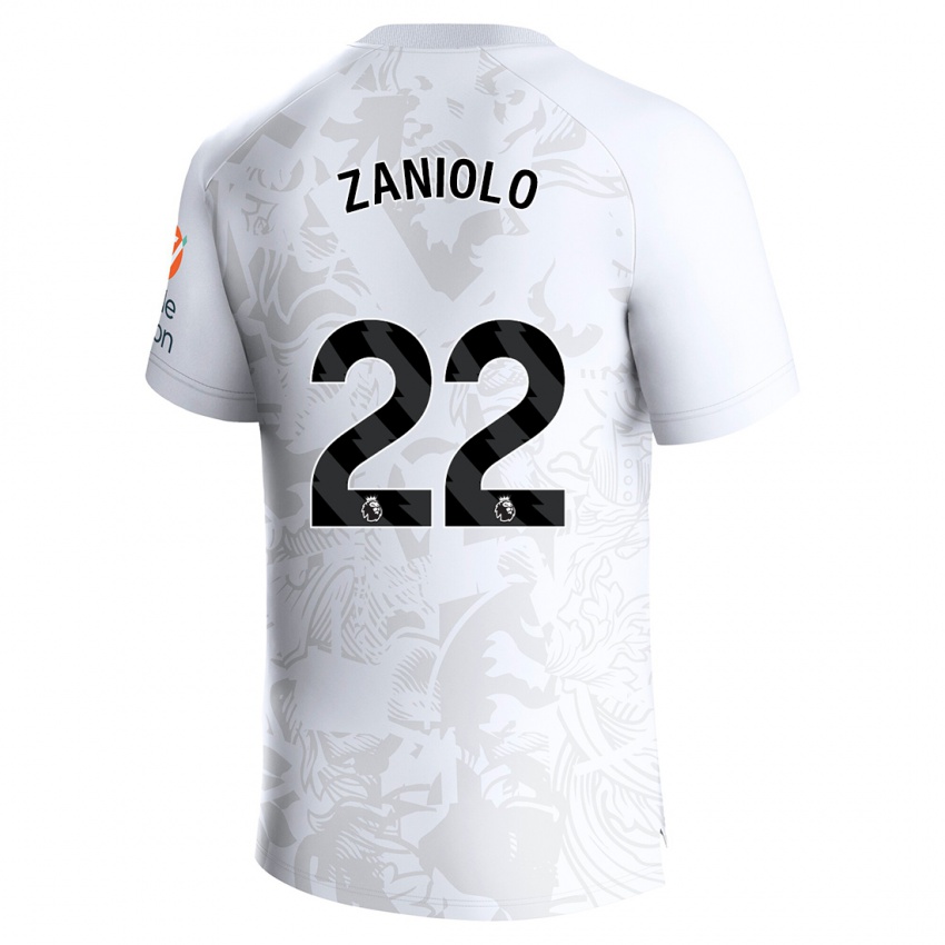 Hombre Camiseta Nicolo Zaniolo #22 Blanco 2ª Equipación 2023/24 La Camisa Perú