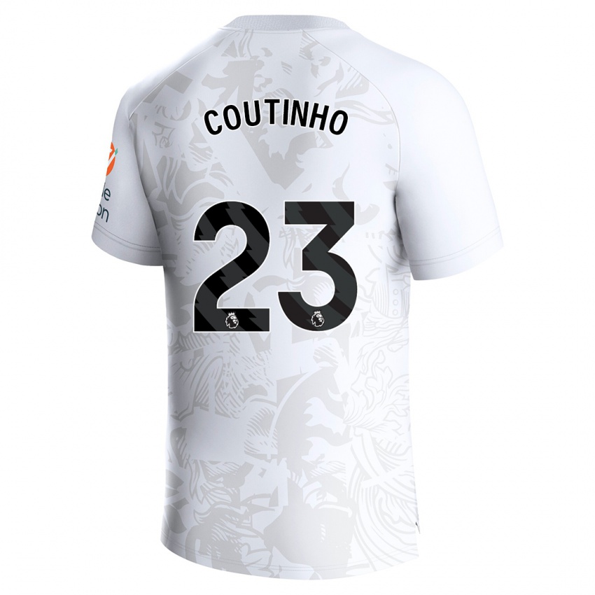 Hombre Camiseta Philippe Coutinho #23 Blanco 2ª Equipación 2023/24 La Camisa Perú