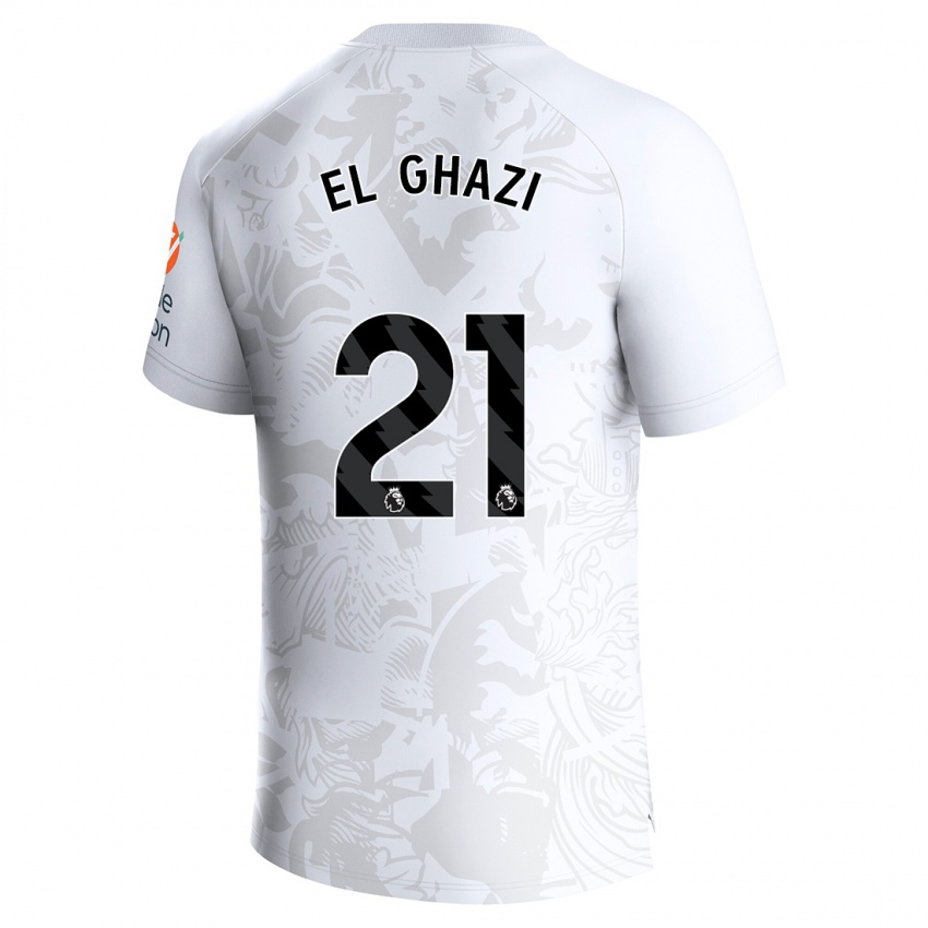 Hombre Camiseta Anwar El Ghazi #21 Blanco 2ª Equipación 2023/24 La Camisa Perú