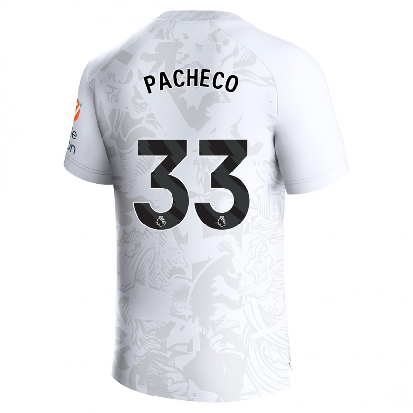 Hombre Camiseta Maz Pacheco #33 Blanco 2ª Equipación 2023/24 La Camisa Perú