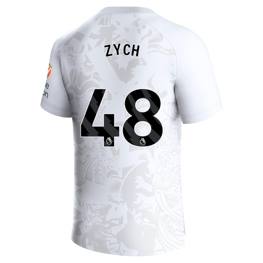 Hombre Camiseta Oliwier Zych #48 Blanco 2ª Equipación 2023/24 La Camisa Perú