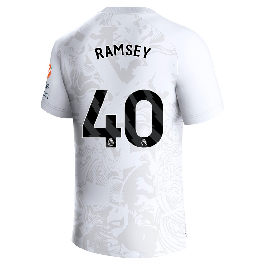 Hombre Camiseta Aaron Ramsey #40 Blanco 2ª Equipación 2023/24 La Camisa Perú