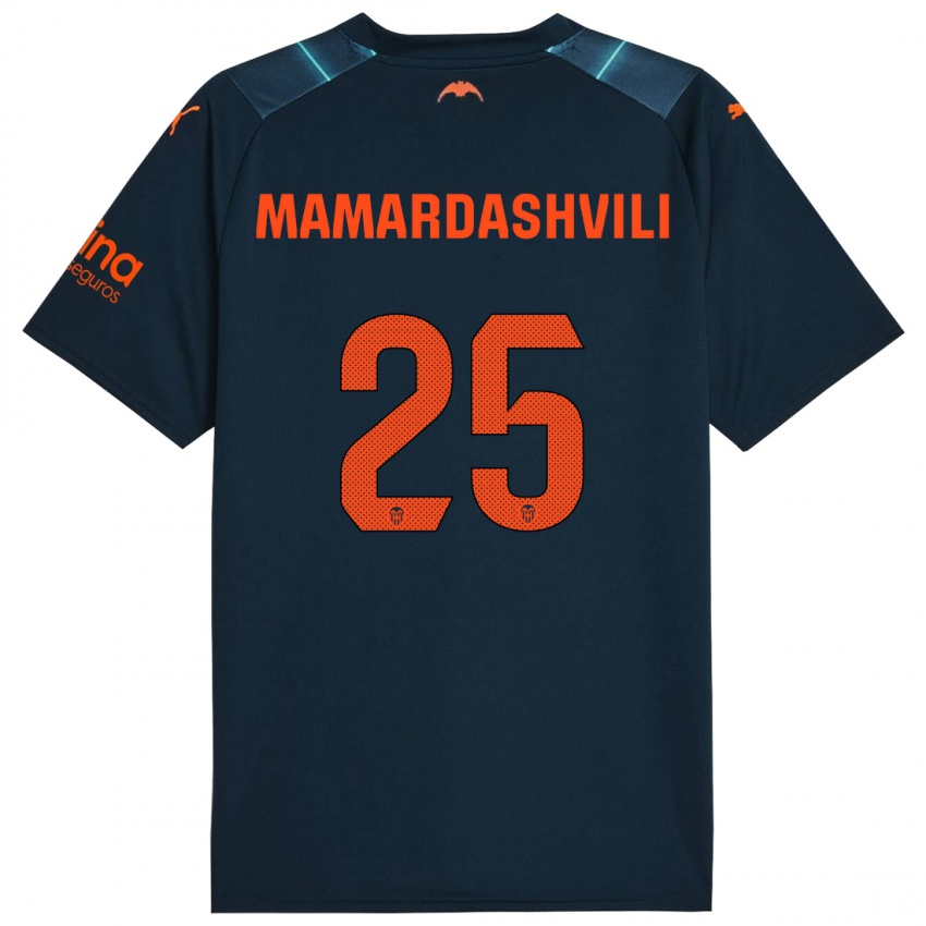 Hombre Camiseta Giorgi Mamardashvili #25 Azul Marino 2ª Equipación 2023/24 La Camisa Perú