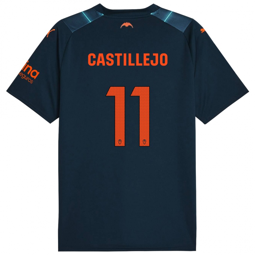 Hombre Camiseta Samu Castillejo #11 Azul Marino 2ª Equipación 2023/24 La Camisa Perú