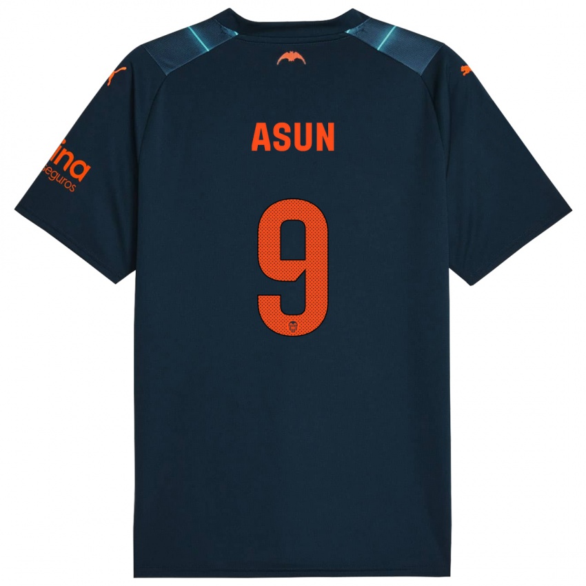 Hombre Camiseta Asun #9 Azul Marino 2ª Equipación 2023/24 La Camisa Perú