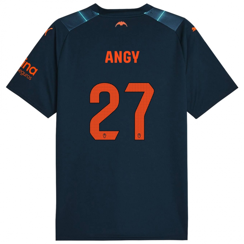 Hombre Camiseta Angy #27 Azul Marino 2ª Equipación 2023/24 La Camisa Perú