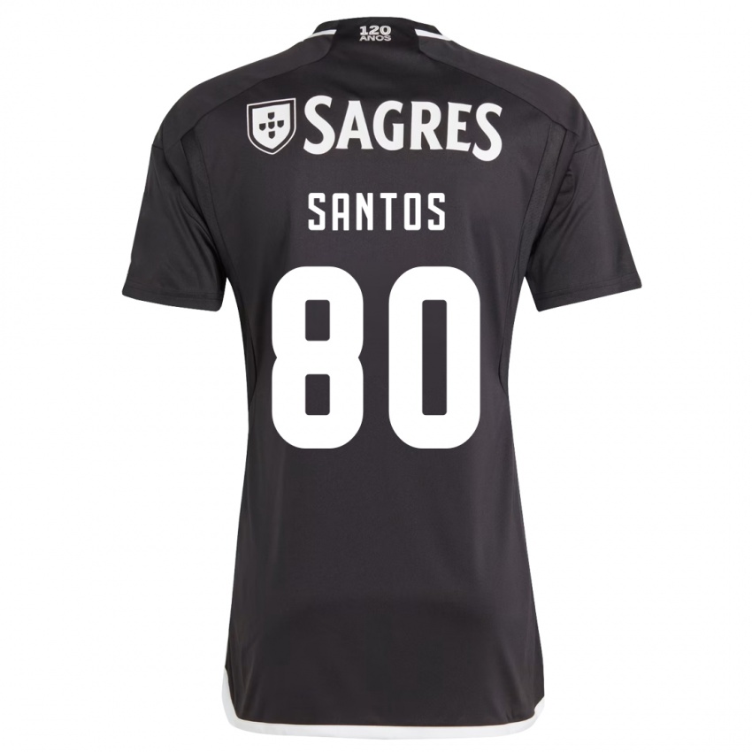 Hombre Camiseta Pedro Santos #80 Negro 2ª Equipación 2023/24 La Camisa Perú