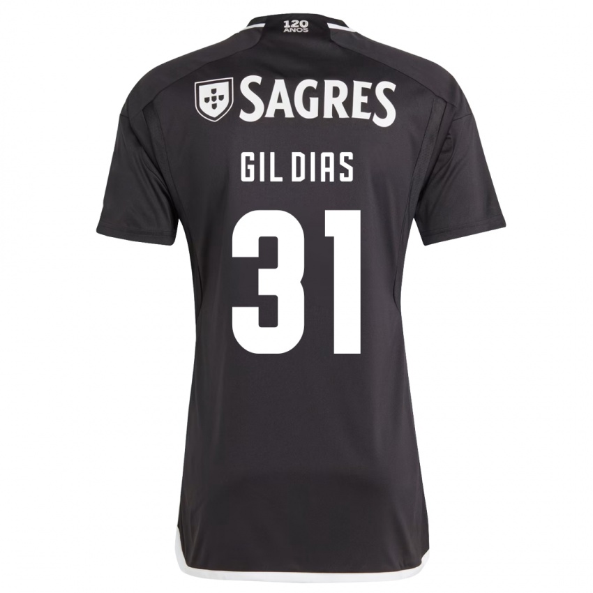 Hombre Camiseta Gil Dias #31 Negro 2ª Equipación 2023/24 La Camisa Perú