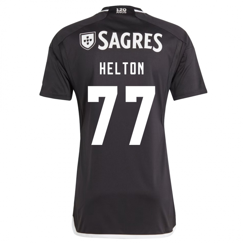 Hombre Camiseta Helton Leite #77 Negro 2ª Equipación 2023/24 La Camisa Perú