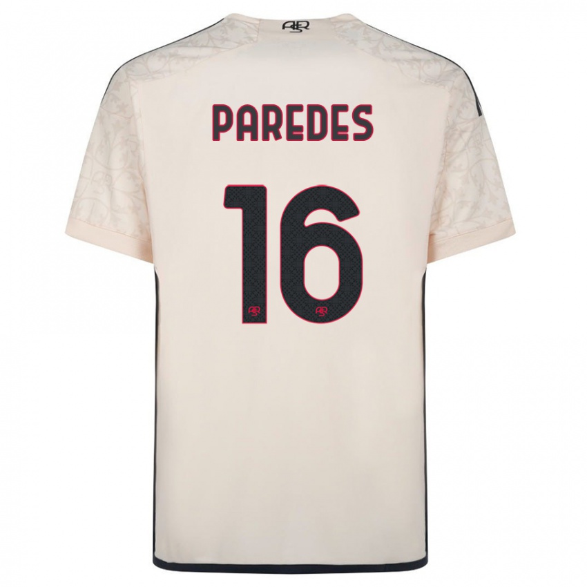 Hombre Camiseta Leandro Paredes #16 Blanquecino 2ª Equipación 2023/24 La Camisa Perú