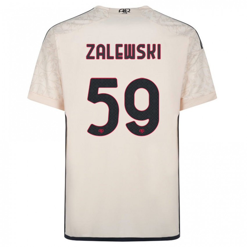 Hombre Camiseta Nicola Zalewski #59 Blanquecino 2ª Equipación 2023/24 La Camisa Perú