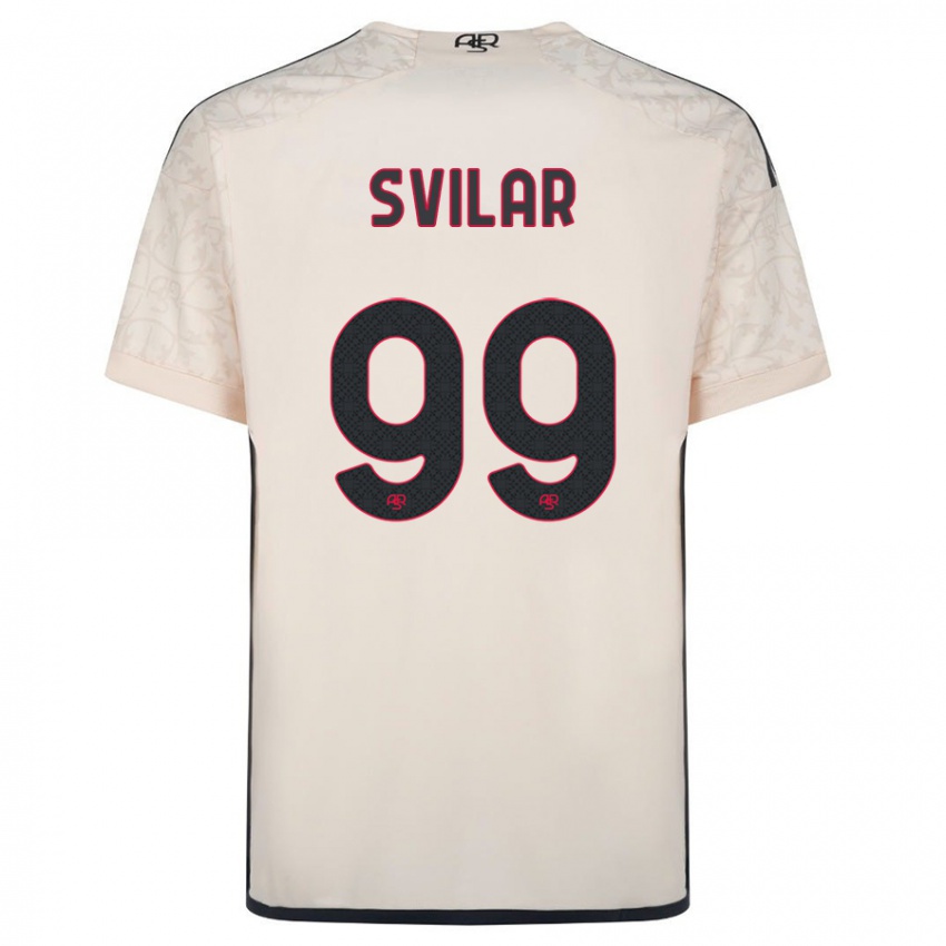 Hombre Camiseta Mile Svilar #99 Blanquecino 2ª Equipación 2023/24 La Camisa Perú