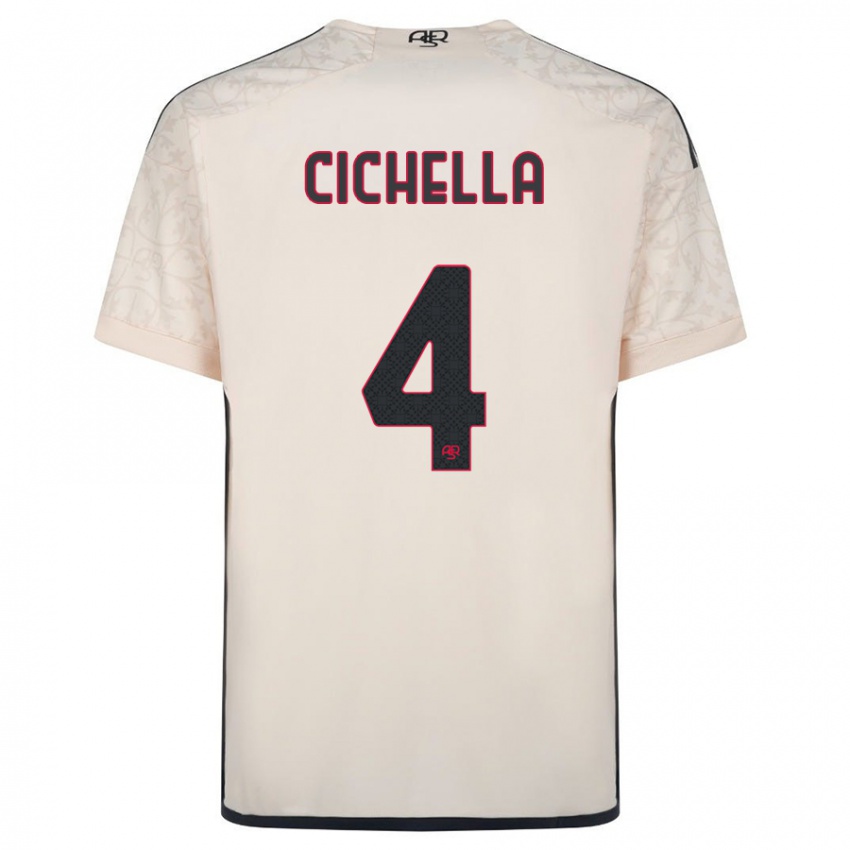 Hombre Camiseta Matteo Cichella #4 Blanquecino 2ª Equipación 2023/24 La Camisa Perú