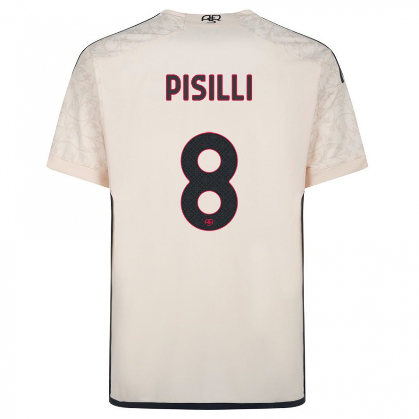 Hombre Camiseta Niccolo Pisilli #8 Blanquecino 2ª Equipación 2023/24 La Camisa Perú
