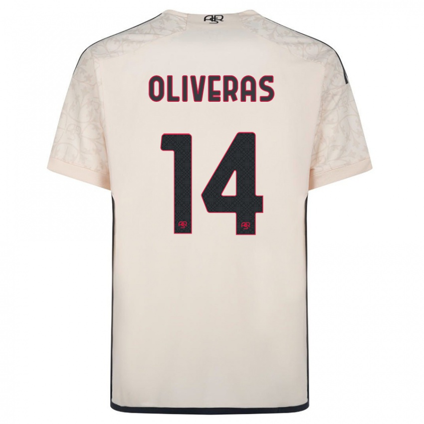 Hombre Camiseta Jan Oliveras #14 Blanquecino 2ª Equipación 2023/24 La Camisa Perú