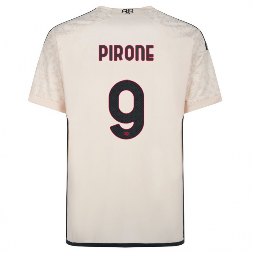 Hombre Camiseta Valeria Pirone #9 Blanquecino 2ª Equipación 2023/24 La Camisa Perú