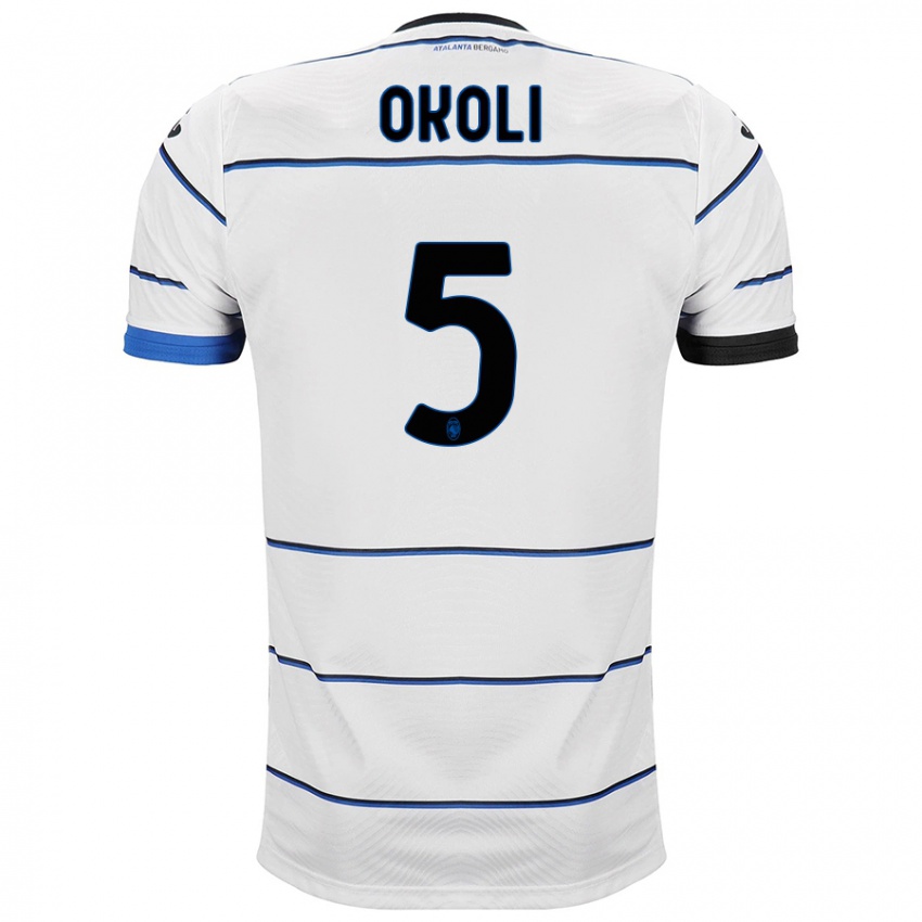 Hombre Camiseta Caleb Okoli #5 Blanco 2ª Equipación 2023/24 La Camisa Perú