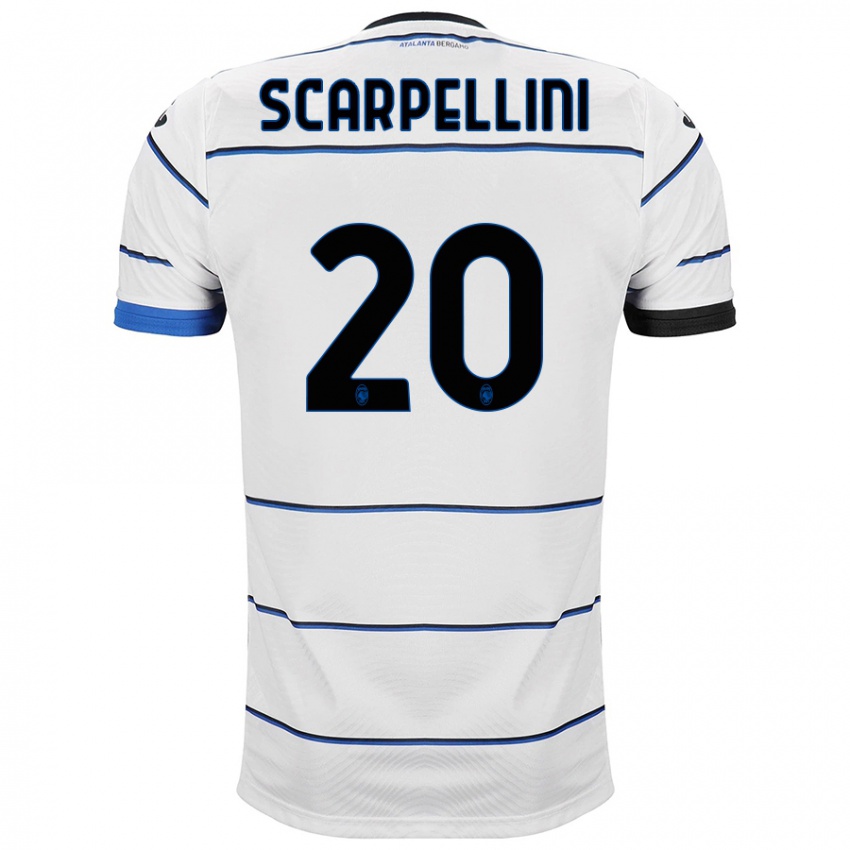 Hombre Camiseta Andrea Scarpellini #20 Blanco 2ª Equipación 2023/24 La Camisa Perú