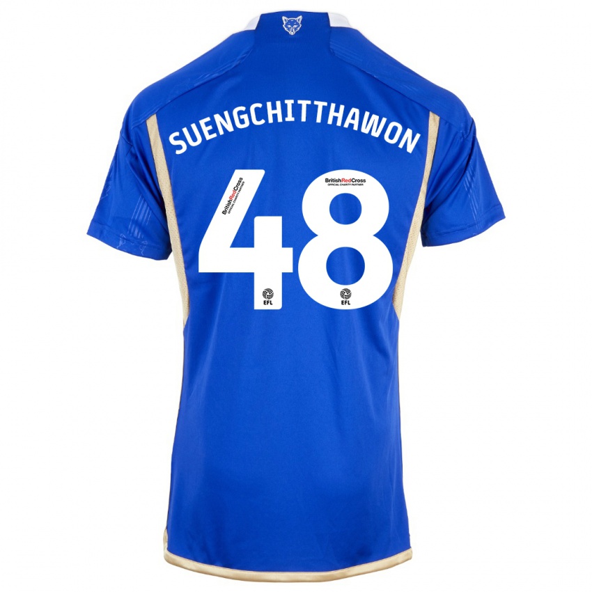 Mujer Camiseta Thanawat Suengchitthawon #48 Azul Real 1ª Equipación 2023/24 La Camisa Perú