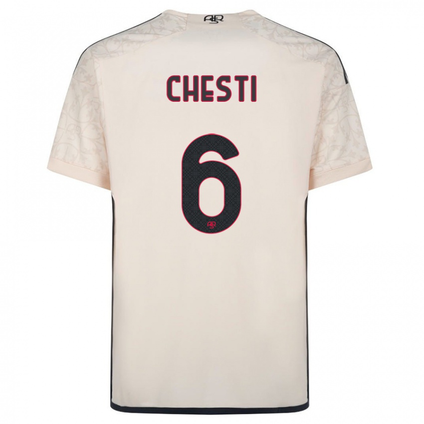 Mujer Camiseta Francesco Chesti #6 Blanquecino 2ª Equipación 2023/24 La Camisa Perú