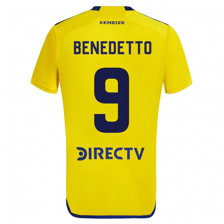 Mujer Camiseta Dario Benedetto #9 Amarillo 2ª Equipación 2023/24 La Camisa Perú