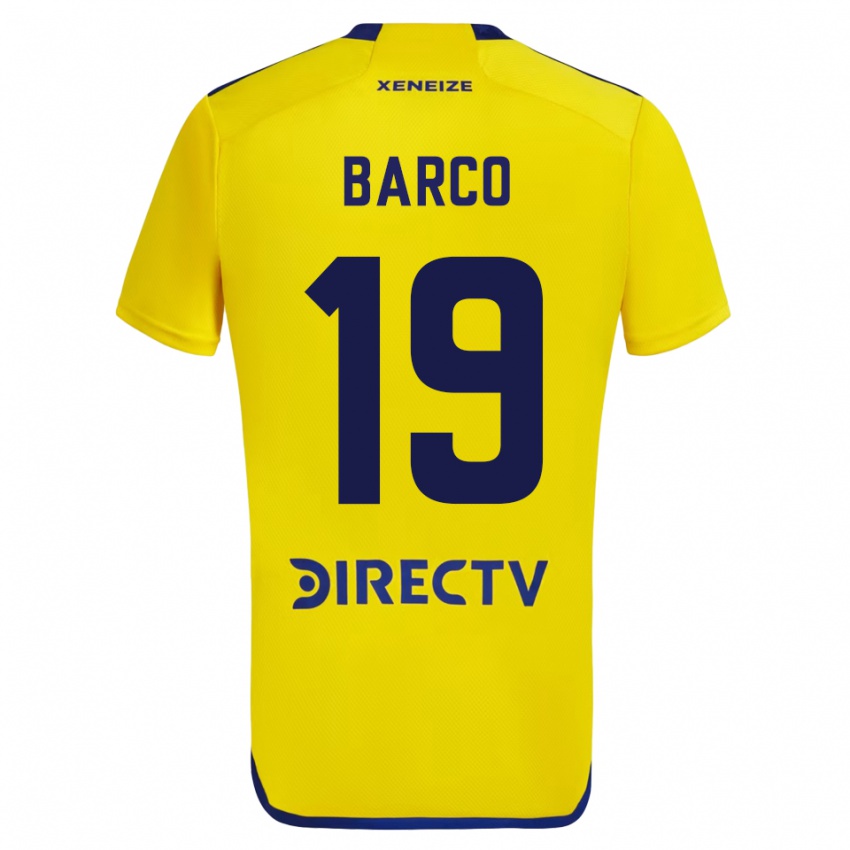 Mujer Camiseta Valentin Barco #19 Amarillo 2ª Equipación 2023/24 La Camisa Perú