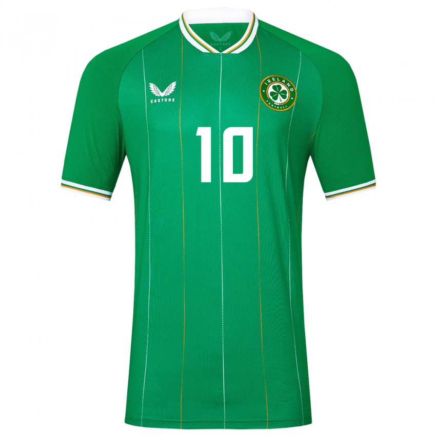 Niño Camiseta Irlanda Mason Melia #10 Verde 1ª Equipación 24-26 La Camisa Perú