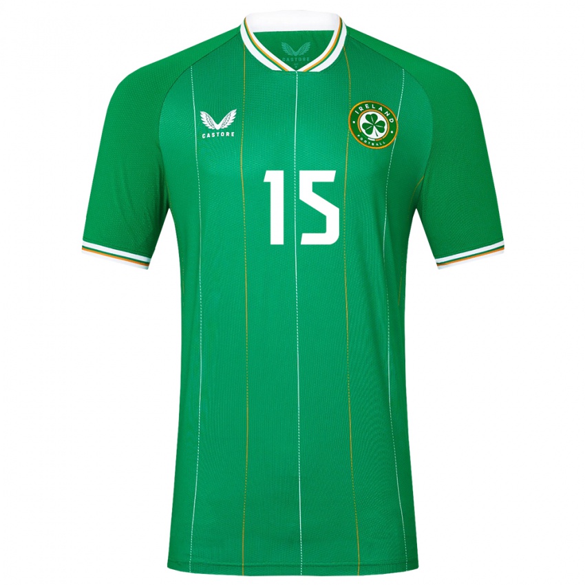 Niño Camiseta Irlanda Liam Scales #15 Verde 1ª Equipación 24-26 La Camisa Perú