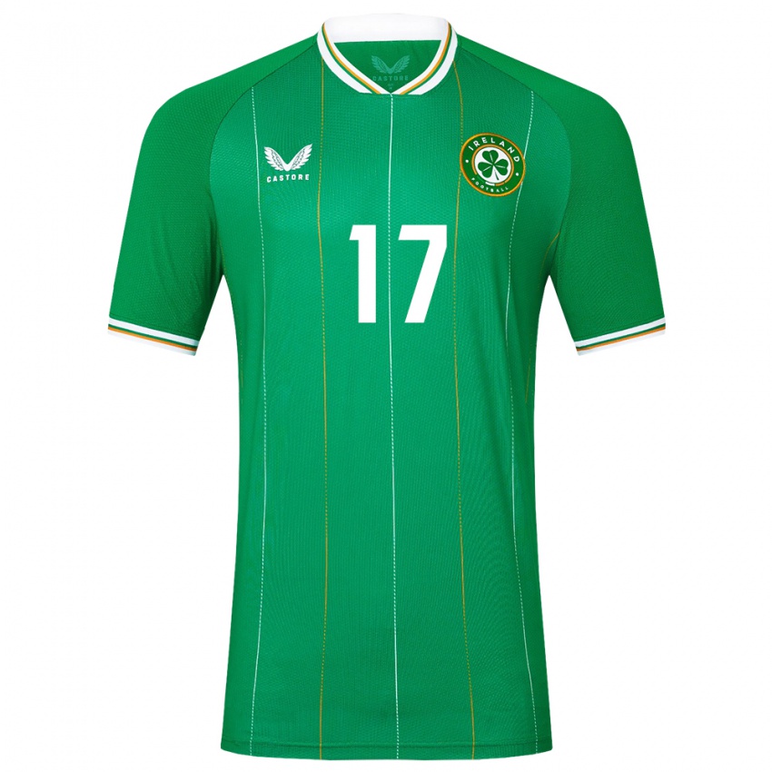 Niño Camiseta Irlanda Tom Lonergan #17 Verde 1ª Equipación 24-26 La Camisa Perú