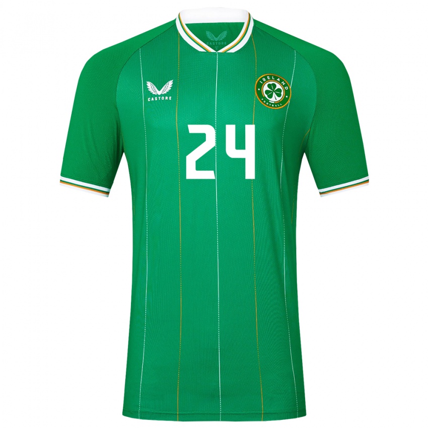 Niño Camiseta Irlanda Sean Roughan #24 Verde 1ª Equipación 24-26 La Camisa Perú