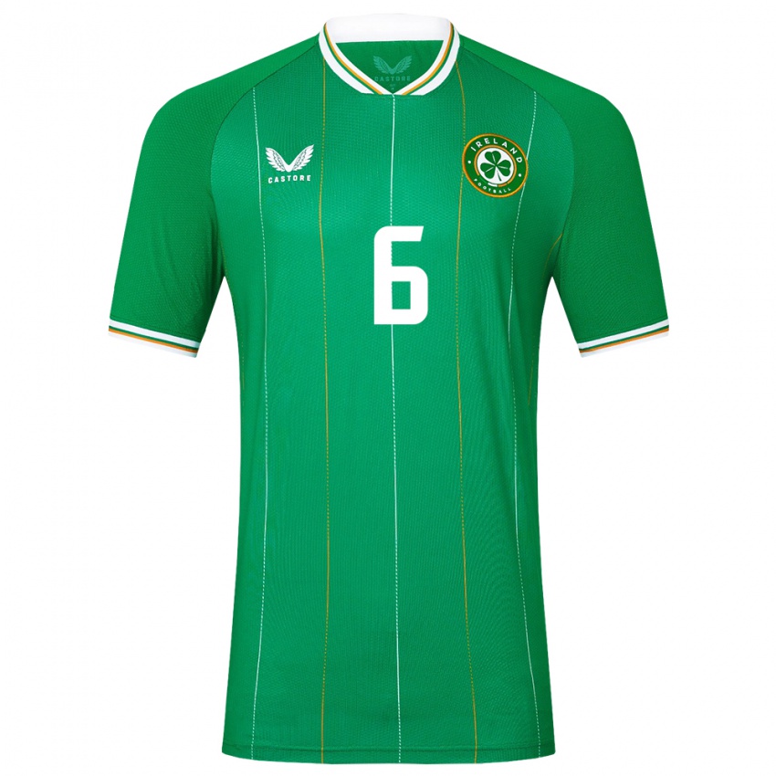 Niño Camiseta Irlanda Josh Cullen #6 Verde 1ª Equipación 24-26 La Camisa Perú