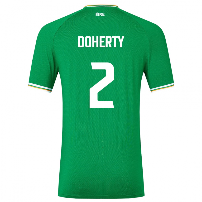 Niño Camiseta Irlanda Matt Doherty #2 Verde 1ª Equipación 24-26 La Camisa Perú