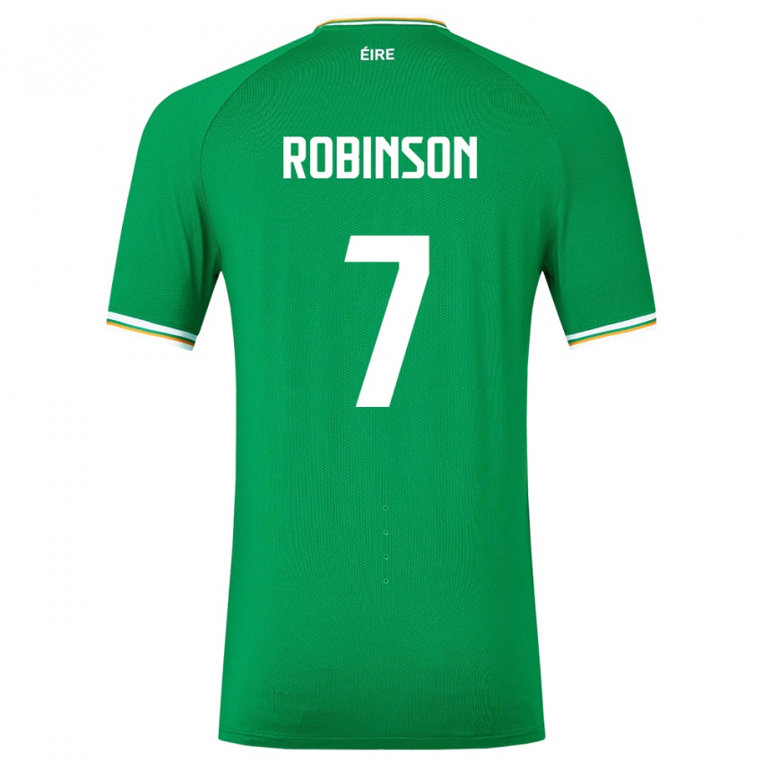 Niño Camiseta Irlanda Callum Robinson #7 Verde 1ª Equipación 24-26 La Camisa Perú