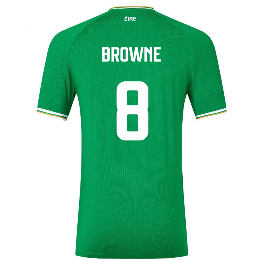 Niño Camiseta Irlanda Alan Browne #8 Verde 1ª Equipación 24-26 La Camisa Perú