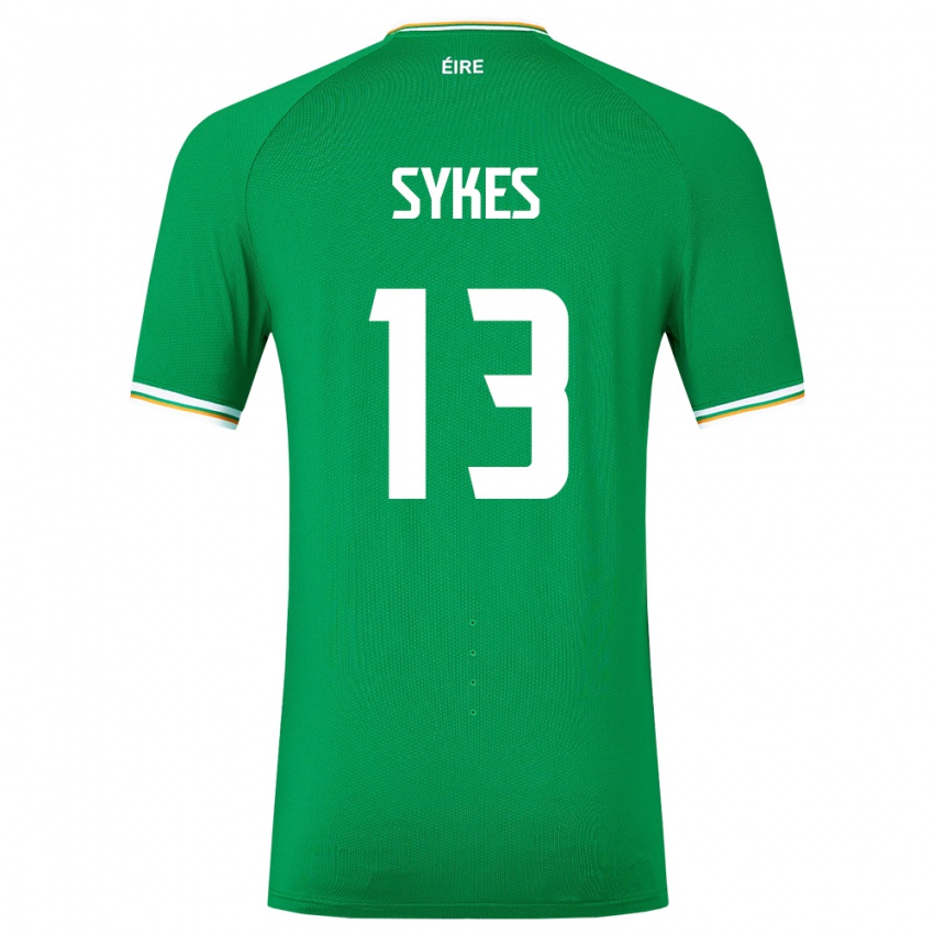 Niño Camiseta Irlanda Mark Sykes #13 Verde 1ª Equipación 24-26 La Camisa Perú