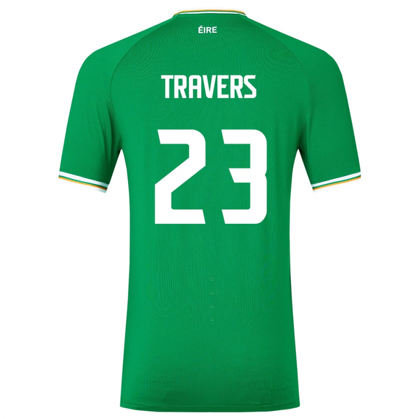 Niño Camiseta Irlanda Mark Travers #23 Verde 1ª Equipación 24-26 La Camisa Perú