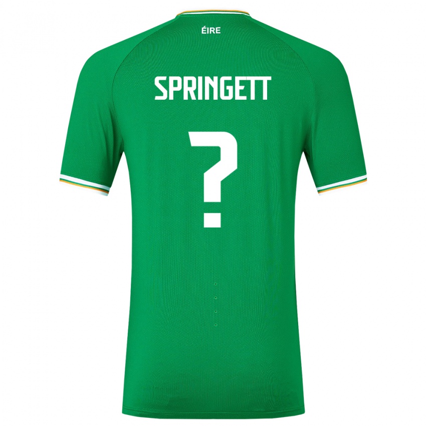 Niño Camiseta Irlanda Tony Springett #0 Verde 1ª Equipación 24-26 La Camisa Perú