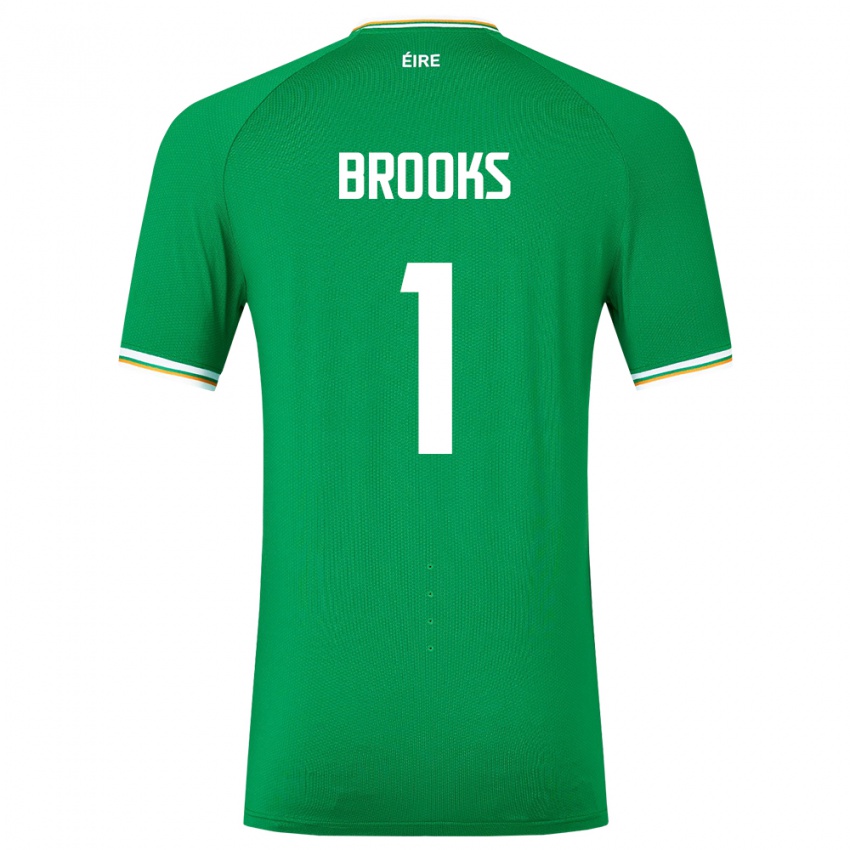 Niño Camiseta Irlanda Tiernan Brooks #1 Verde 1ª Equipación 24-26 La Camisa Perú