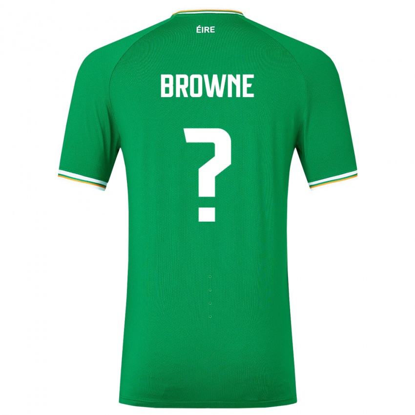 Niño Camiseta Irlanda Luke Browne #0 Verde 1ª Equipación 24-26 La Camisa Perú