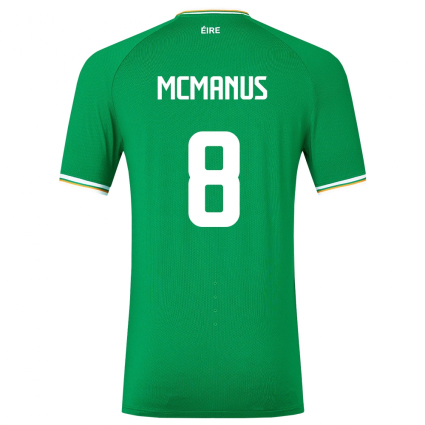 Niño Camiseta Irlanda James Mcmanus #8 Verde 1ª Equipación 24-26 La Camisa Perú