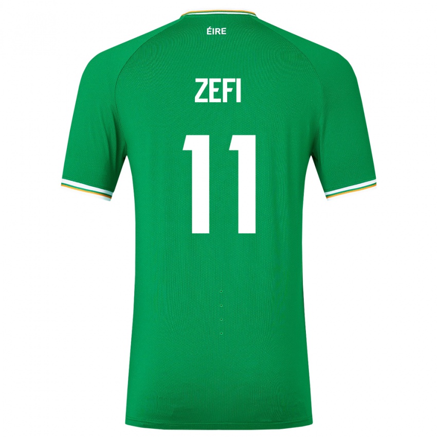 Niño Camiseta Irlanda Kevin Zefi #11 Verde 1ª Equipación 24-26 La Camisa Perú