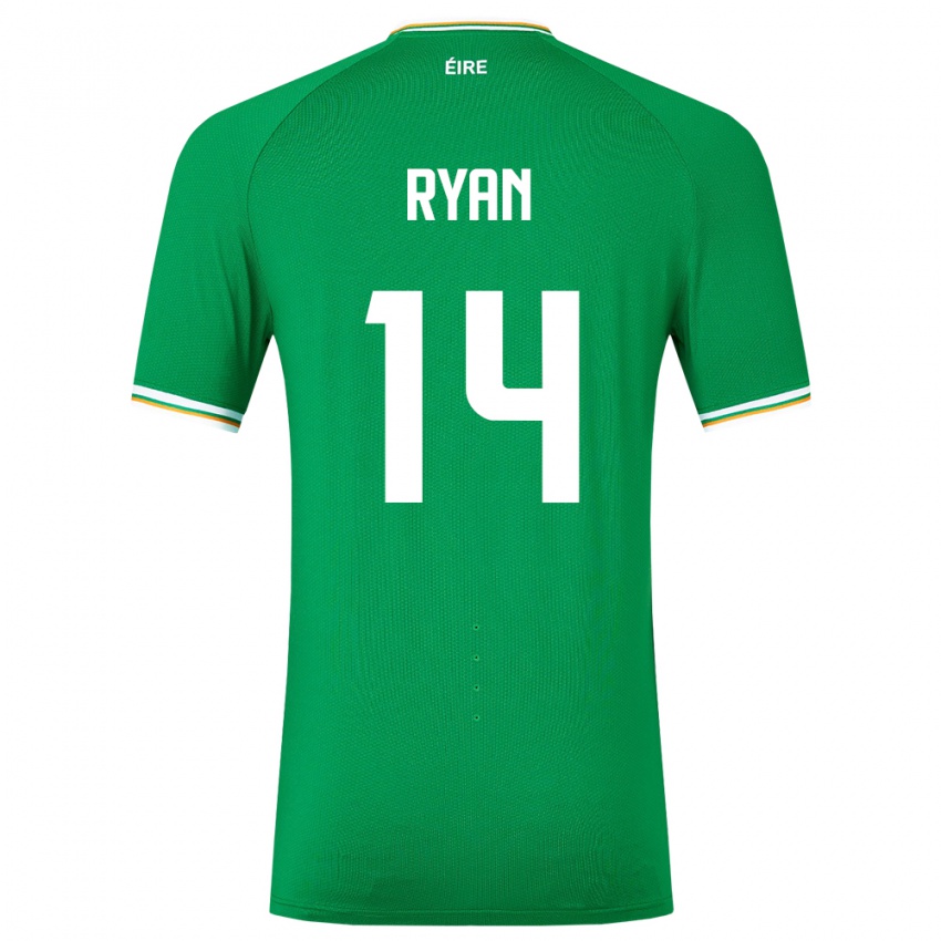 Niño Camiseta Irlanda John Ryan #14 Verde 1ª Equipación 24-26 La Camisa Perú