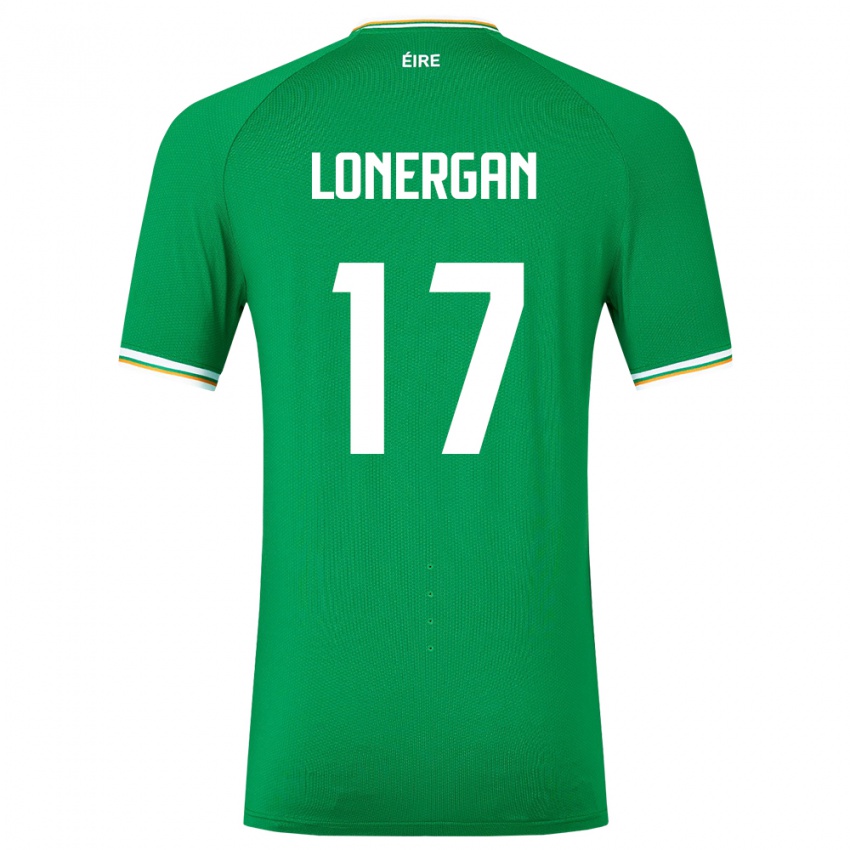 Niño Camiseta Irlanda Tom Lonergan #17 Verde 1ª Equipación 24-26 La Camisa Perú